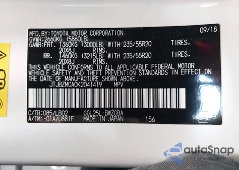 2019 Lexus Rx 350 from USA, damaged, VIN JTJBZMCA0K2041419